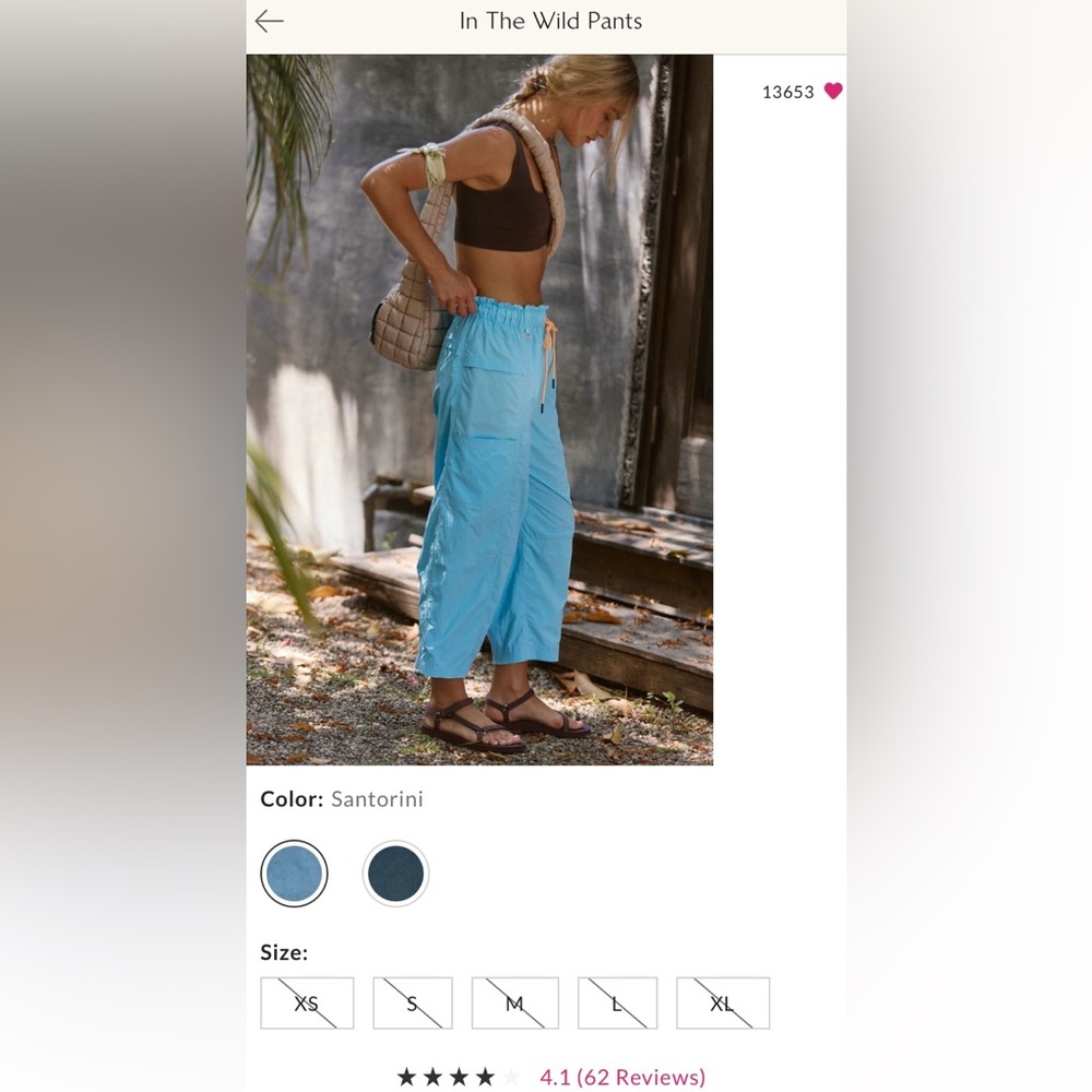Free People Movement ~ In The Wild Pants ~ NWT Sz: S Color: Santorini/Blue Sea - Picture 2 of 12